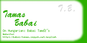 tamas babai business card